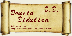 Danilo Didulica vizit kartica